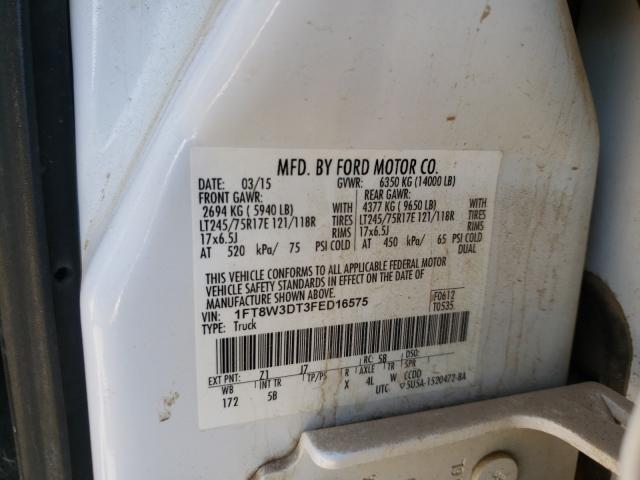 Photo 9 VIN: 1FT8W3DT3FED16575 - FORD F350 SUPER 