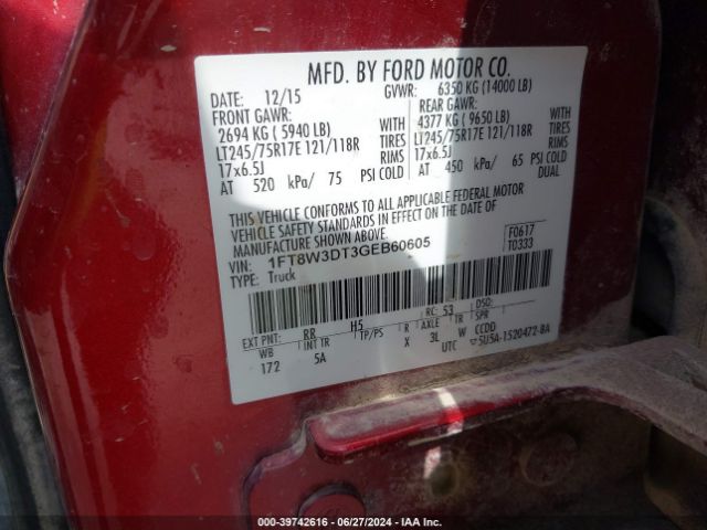 Photo 8 VIN: 1FT8W3DT3GEB60605 - FORD F-350 