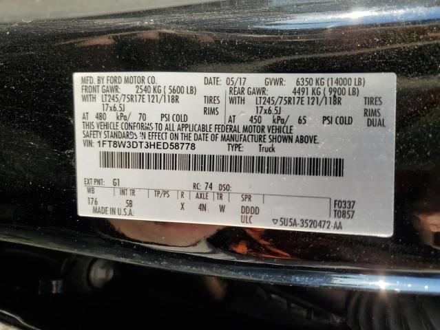 Photo 11 VIN: 1FT8W3DT3HED58778 - FORD F350 SUPER 