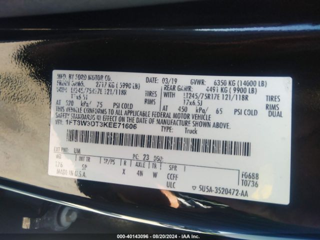 Photo 8 VIN: 1FT8W3DT3KEE71606 - FORD F-350 