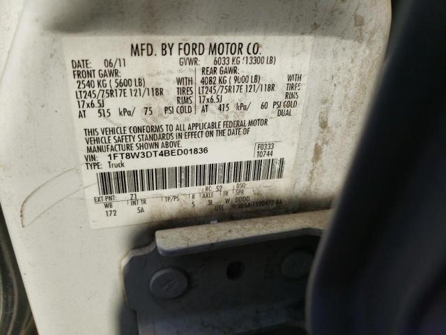 Photo 9 VIN: 1FT8W3DT4BED01836 - FORD F350 SUPER 