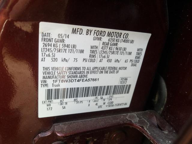 Photo 9 VIN: 1FT8W3DT4FEA57661 - FORD F350 SUPER 