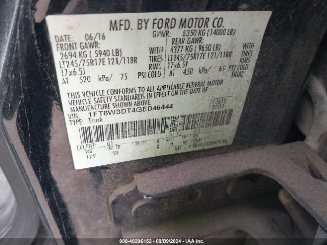 Photo 8 VIN: 1FT8W3DT4GED46444 - FORD F-350 