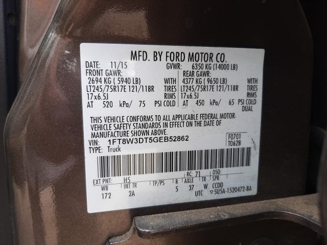 Photo 9 VIN: 1FT8W3DT5GEB52862 - FORD F350 SUPER 