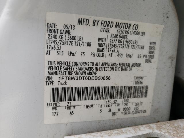 Photo 9 VIN: 1FT8W3DT6DEB50856 - FORD F350 SUPER 