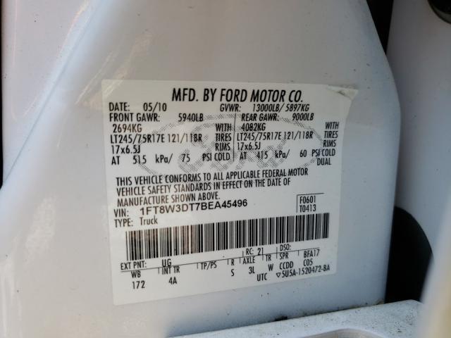 Photo 9 VIN: 1FT8W3DT7BEA45496 - FORD F350 SUPER 