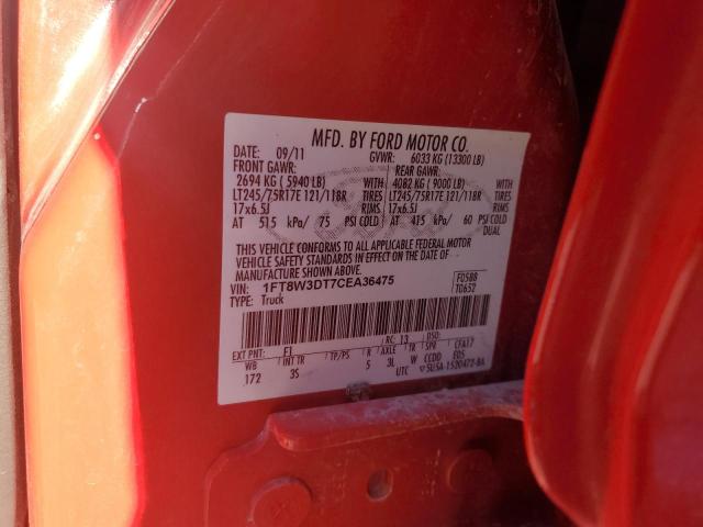 Photo 11 VIN: 1FT8W3DT7CEA36475 - FORD F350 SUPER 