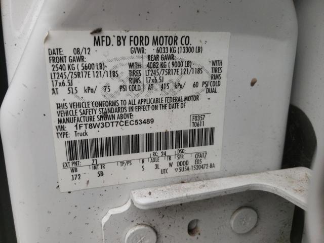 Photo 9 VIN: 1FT8W3DT7CEC53489 - FORD F350 SUPER 