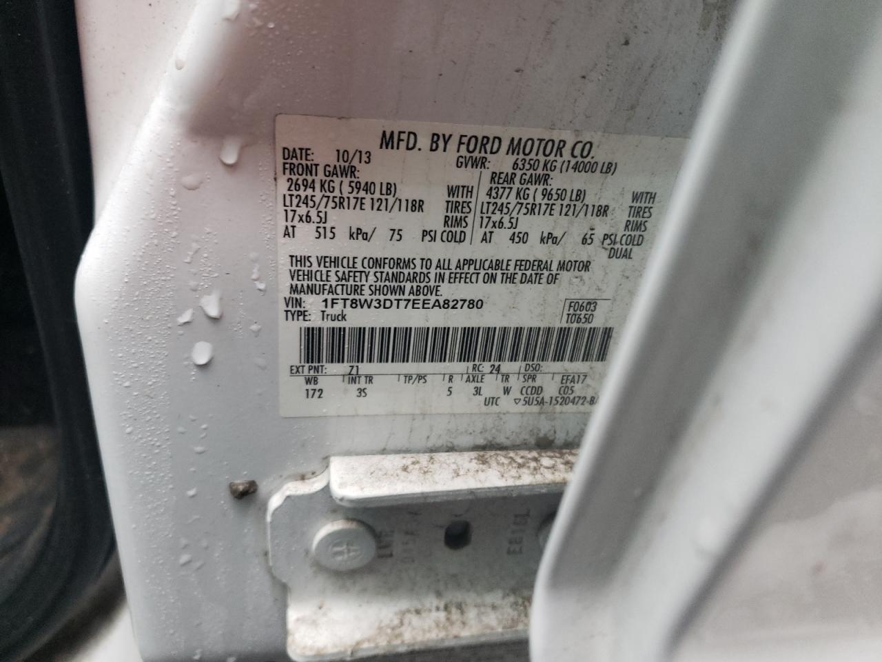 Photo 11 VIN: 1FT8W3DT7EEA82780 - FORD F350 