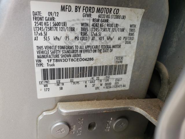 Photo 9 VIN: 1FT8W3DT8CED04286 - FORD F350 SUPER 