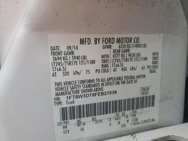 Photo 11 VIN: 1FT8W3DT8FEB21538 - FORD F350 SUPER 