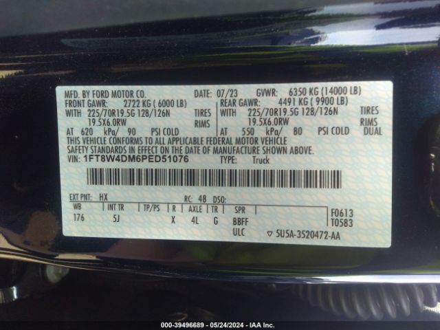 Photo 8 VIN: 1FT8W4DM6PED51076 - FORD F-450 