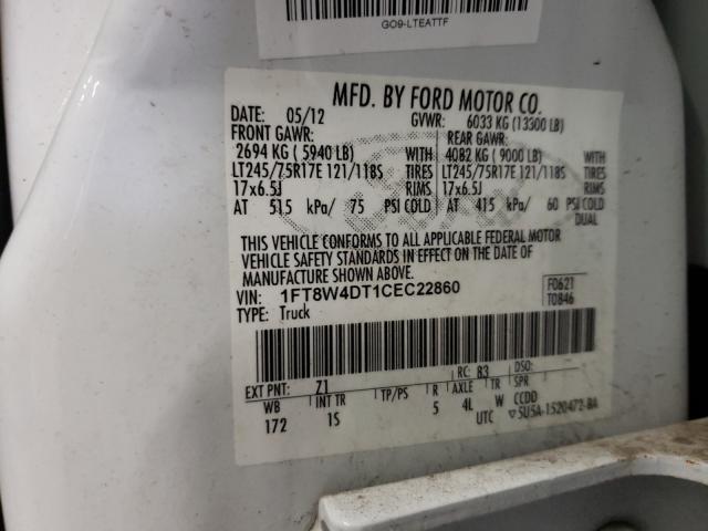 Photo 9 VIN: 1FT8W4DT1CEC22860 - FORD F450 SUPER 