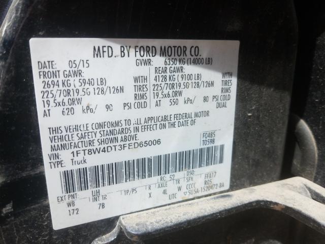 Photo 9 VIN: 1FT8W4DT3FED65006 - FORD F450 SUPER 