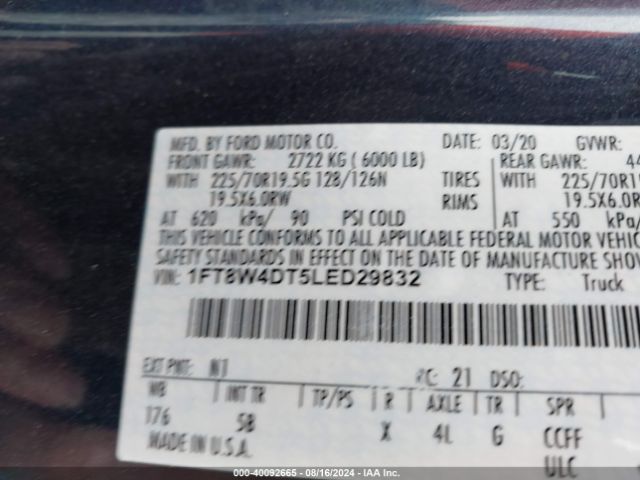 Photo 8 VIN: 1FT8W4DT5LED29832 - FORD F-450 