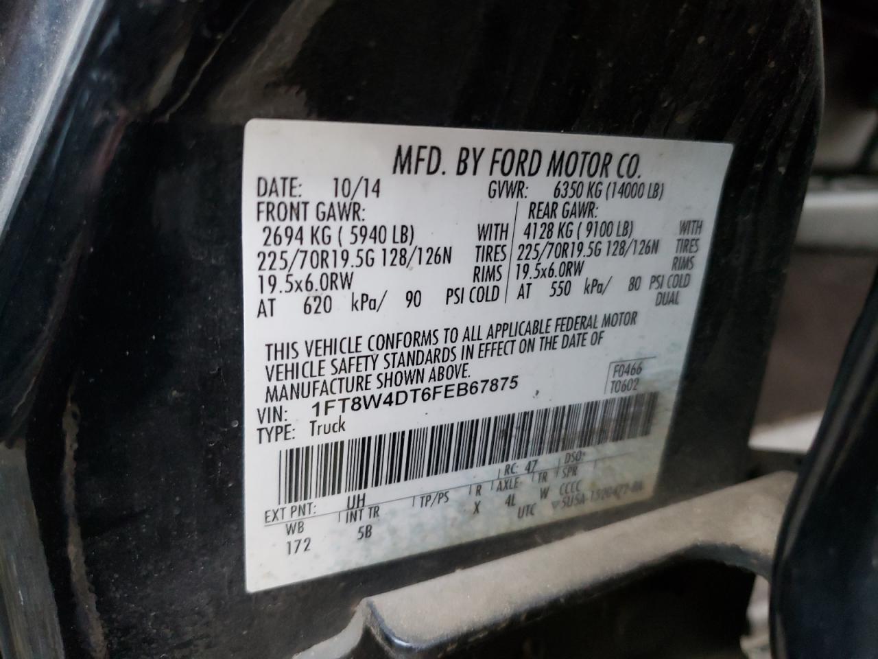 Photo 12 VIN: 1FT8W4DT6FEB67875 - FORD F450 