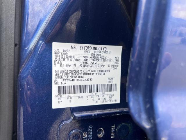 Photo 9 VIN: 1FT8W4DT9CEC42743 - FORD F450 SUPER 