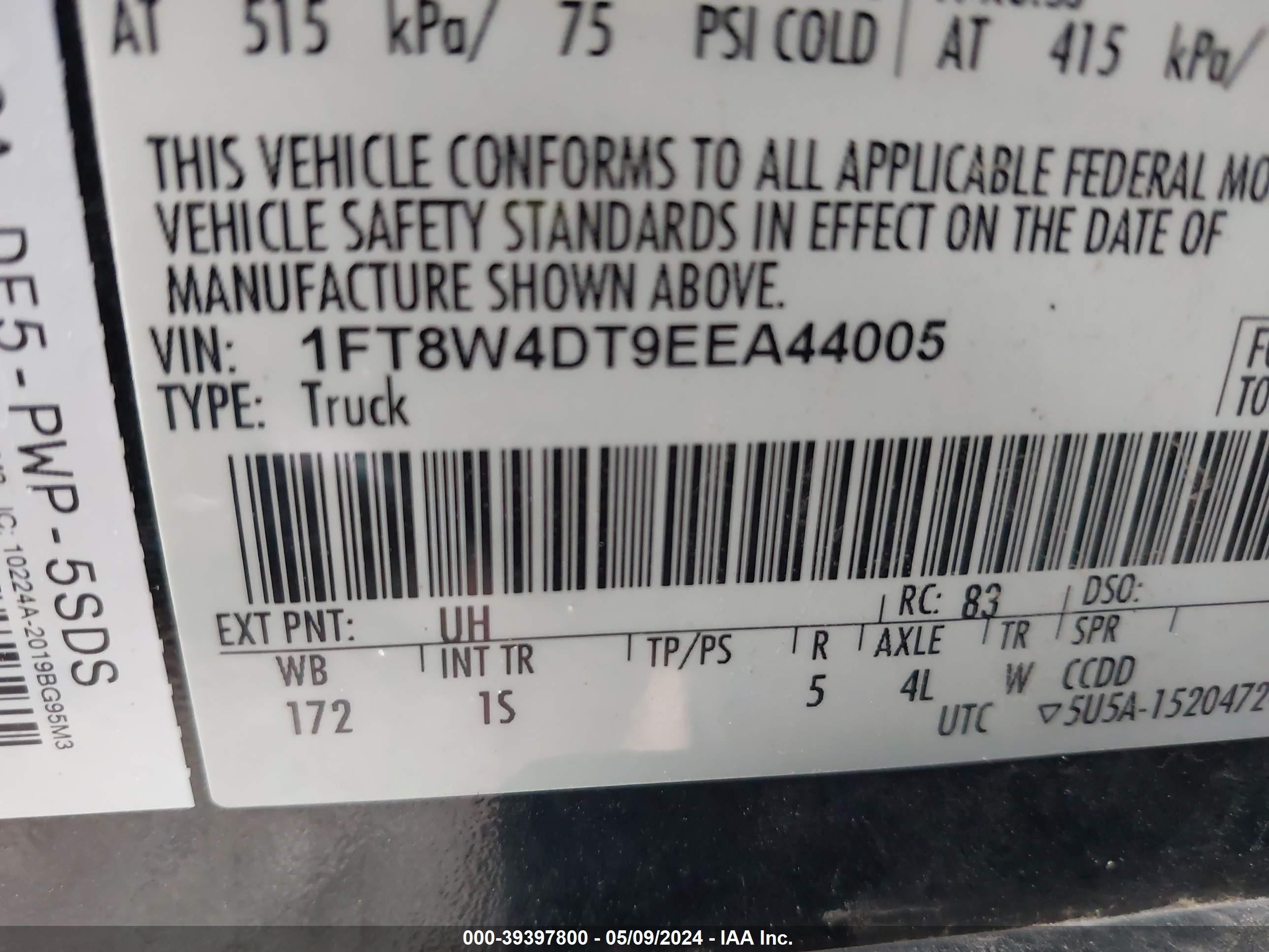 Photo 7 VIN: 1FT8W4DT9EEA44005 - FORD F450 