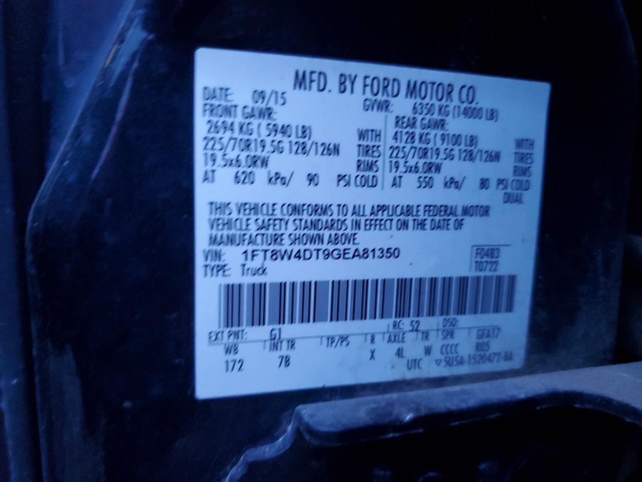 Photo 12 VIN: 1FT8W4DT9GEA81350 - FORD F450 