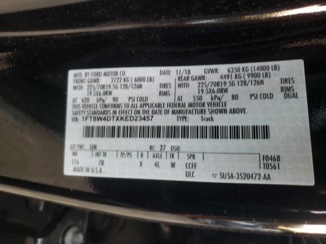 Photo 9 VIN: 1FT8W4DTXKED23457 - FORD F450 SUPER 