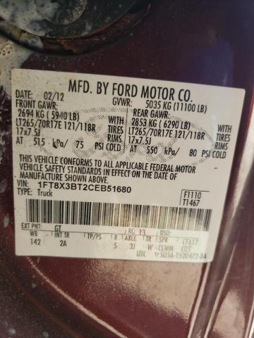 Photo 9 VIN: 1FT8X3BT2CEB51680 - FORD F350 SUPER 