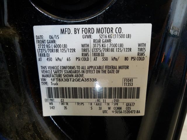 Photo 9 VIN: 1FT8X3BT2GEA35336 - FORD F350 SUPER 