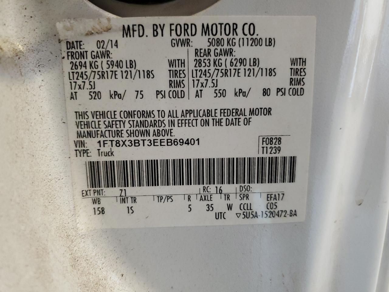 Photo 11 VIN: 1FT8X3BT3EEB69401 - FORD F350 