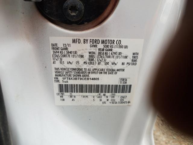 Photo 9 VIN: 1FT8X3BT9CEB14805 - FORD F350 SUPER 