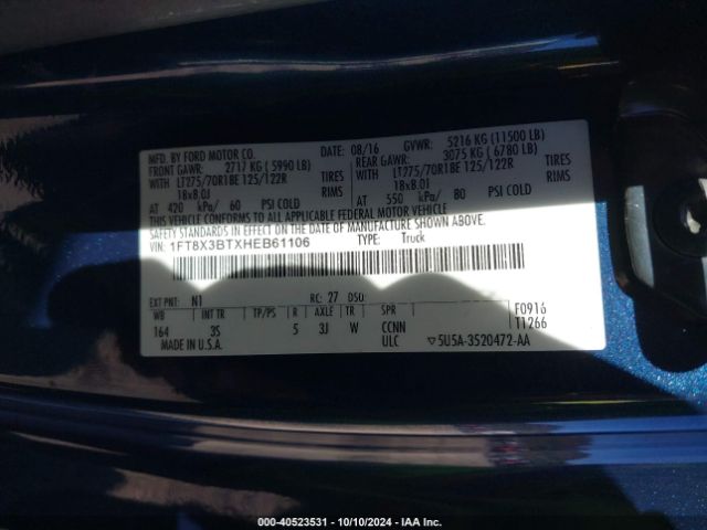 Photo 8 VIN: 1FT8X3BTXHEB61106 - FORD F-350 