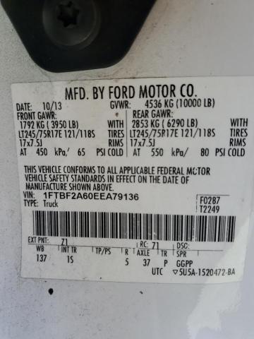 Photo 11 VIN: 1FTBF2A60EEA79136 - FORD F250 SUPER 