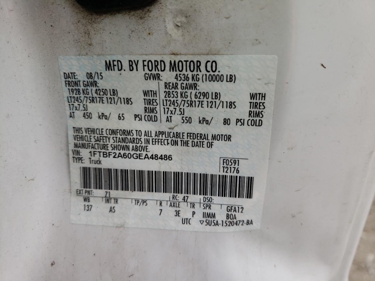 Photo 11 VIN: 1FTBF2A60GEA48486 - FORD F250 