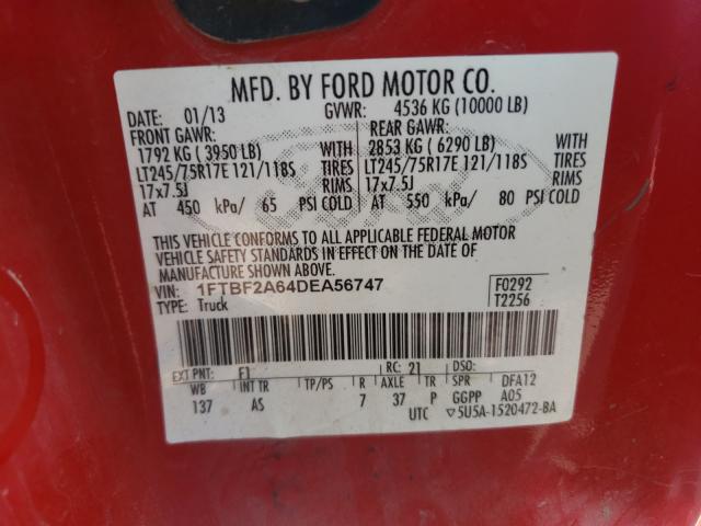 Photo 9 VIN: 1FTBF2A64DEA56747 - FORD F250 SUPER 