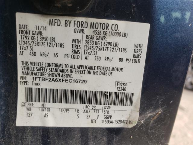 Photo 9 VIN: 1FTBF2A6XFEC16729 - FORD F250 SUPER 