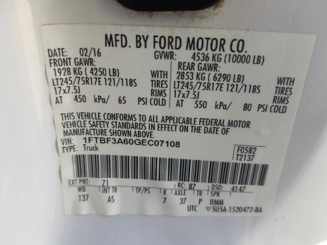 Photo 9 VIN: 1FTBF3A60GEC07108 - FORD F350 SUPER 