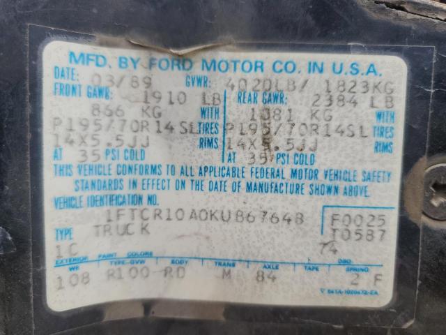 Photo 11 VIN: 1FTCR10A0KUB67648 - FORD RANGER 