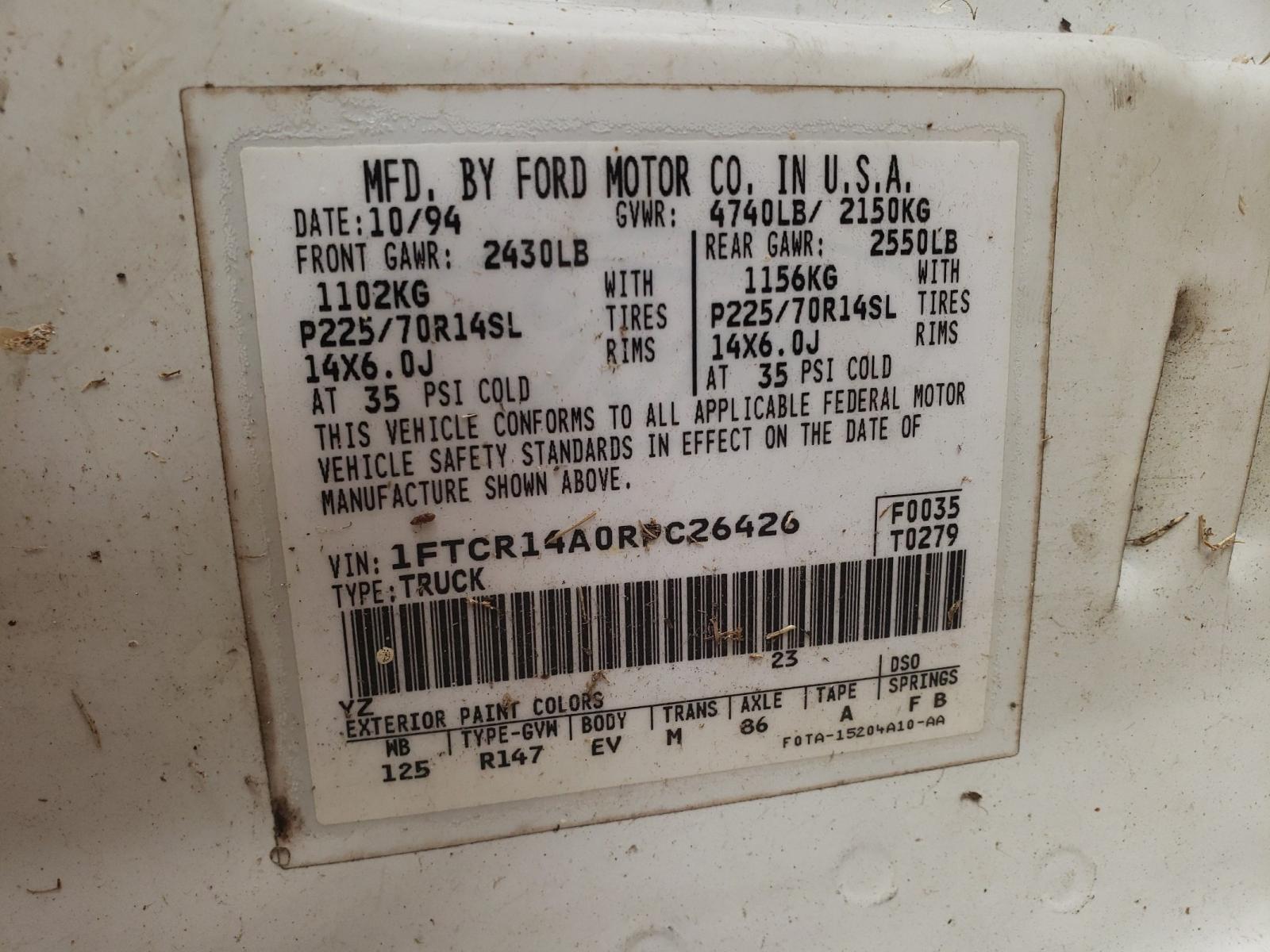 Photo 9 VIN: 1FTCR14A0RPC26426 - FORD RANGER SUP 