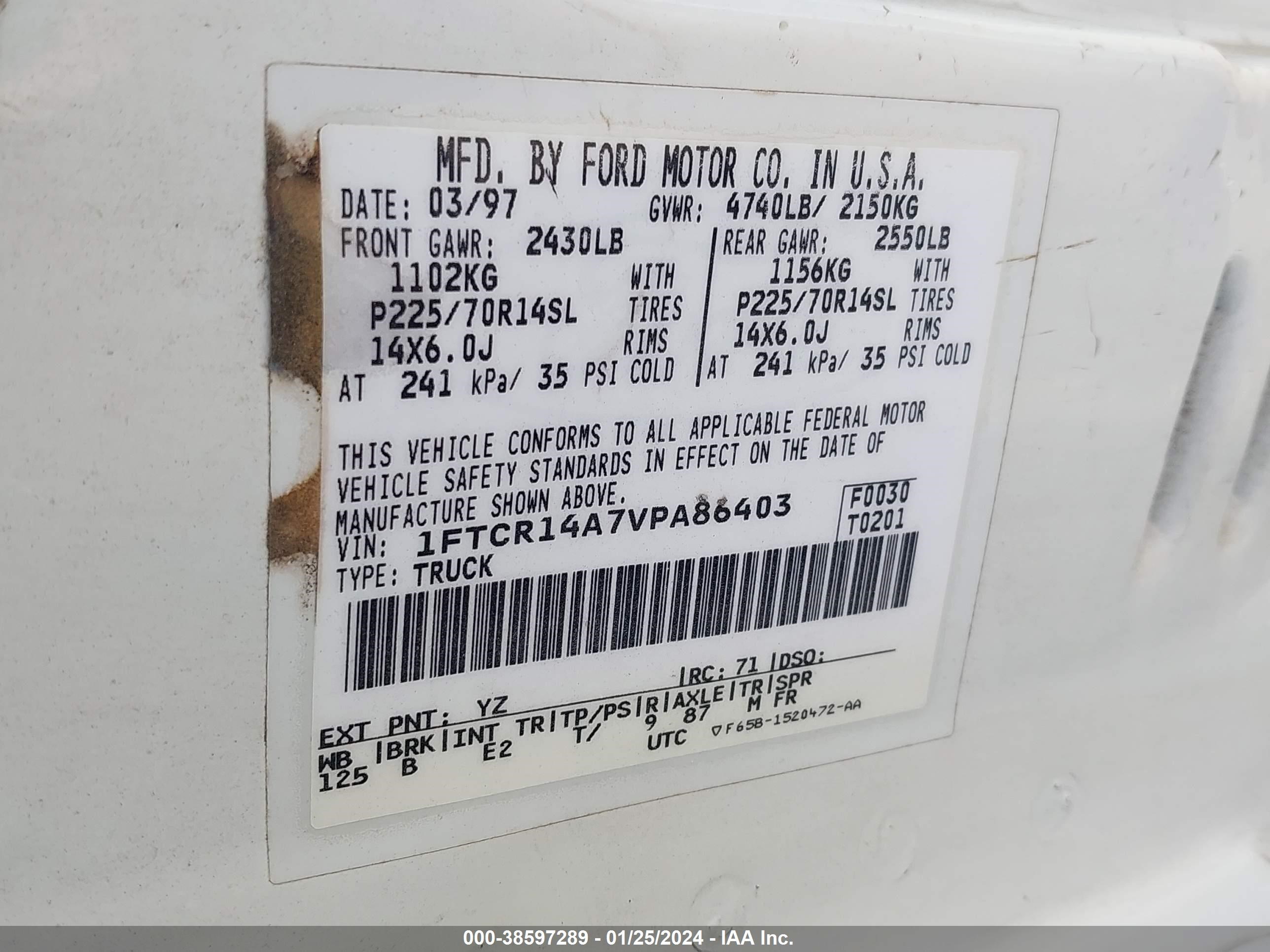 Photo 8 VIN: 1FTCR14A7VPA86403 - FORD RANGER 