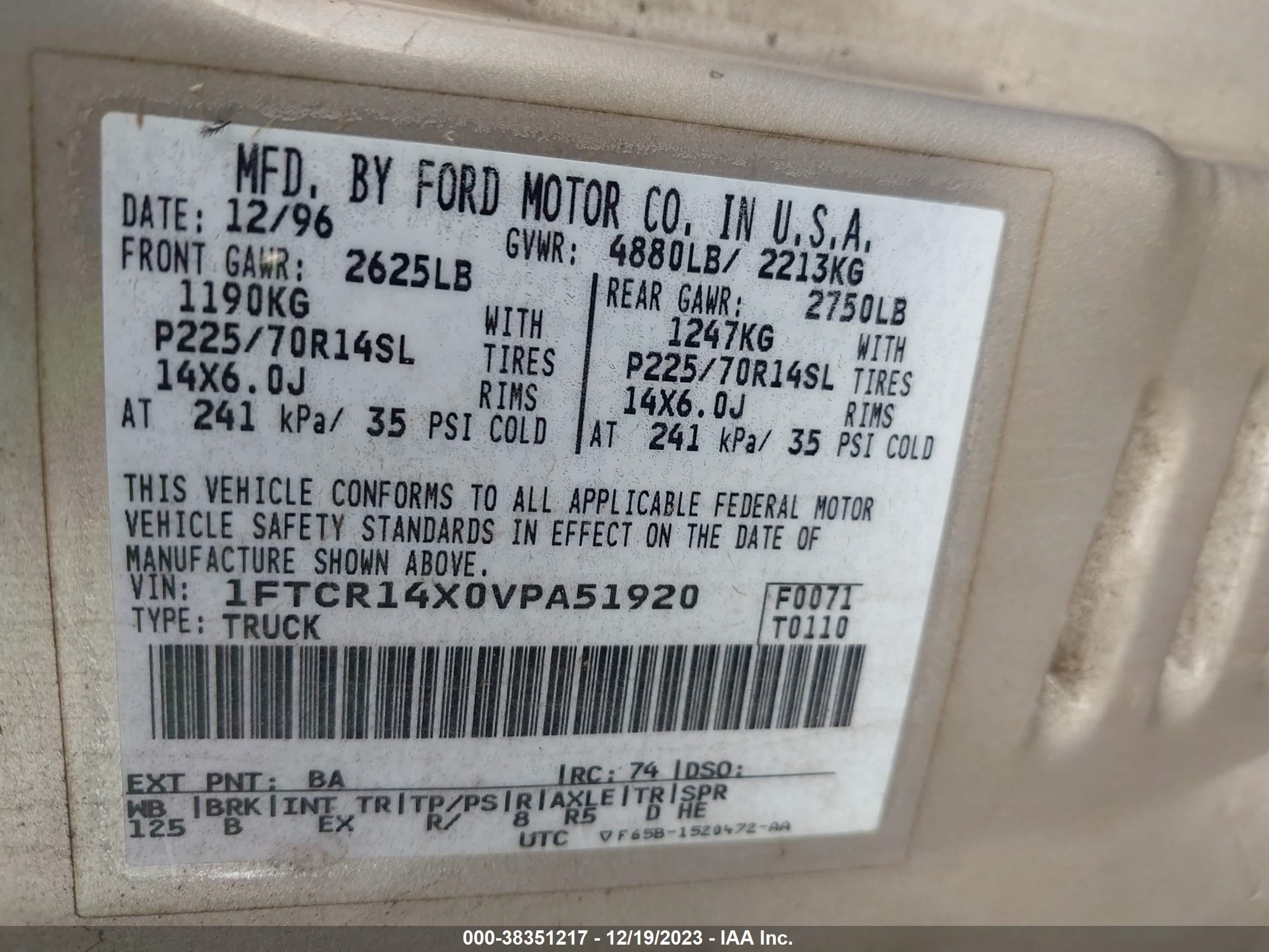 Photo 8 VIN: 1FTCR14X0VPA51920 - FORD RANGER 