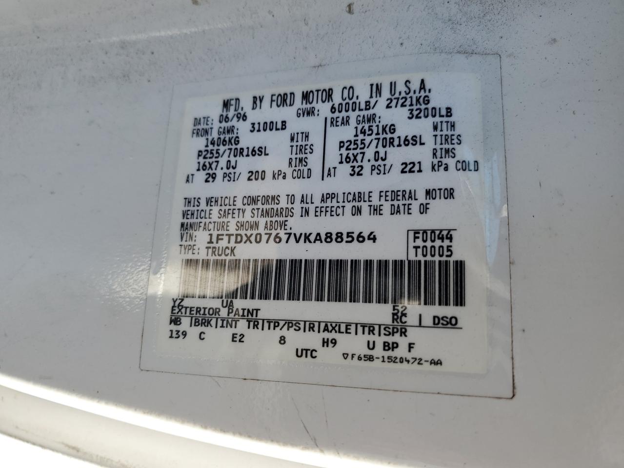 Photo 11 VIN: 1FTDX0767VKA88564 - FORD F-150 