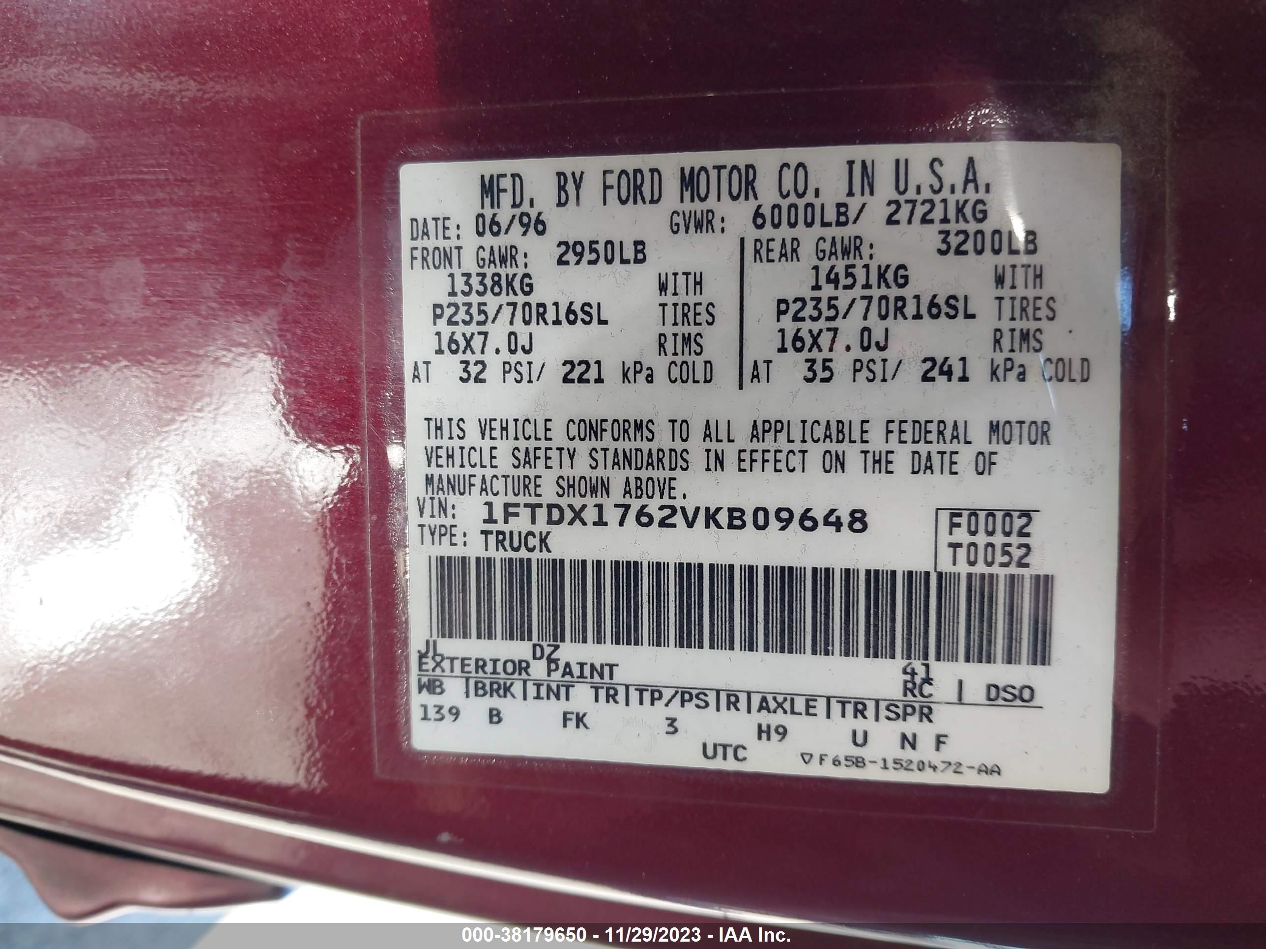 Photo 8 VIN: 1FTDX1762VKB09648 - FORD F-150 