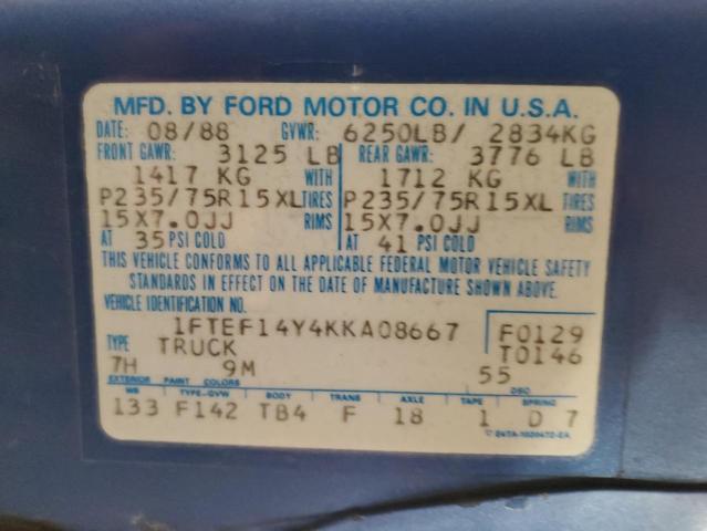 Photo 11 VIN: 1FTEF14Y4KKA08667 - FORD F150 