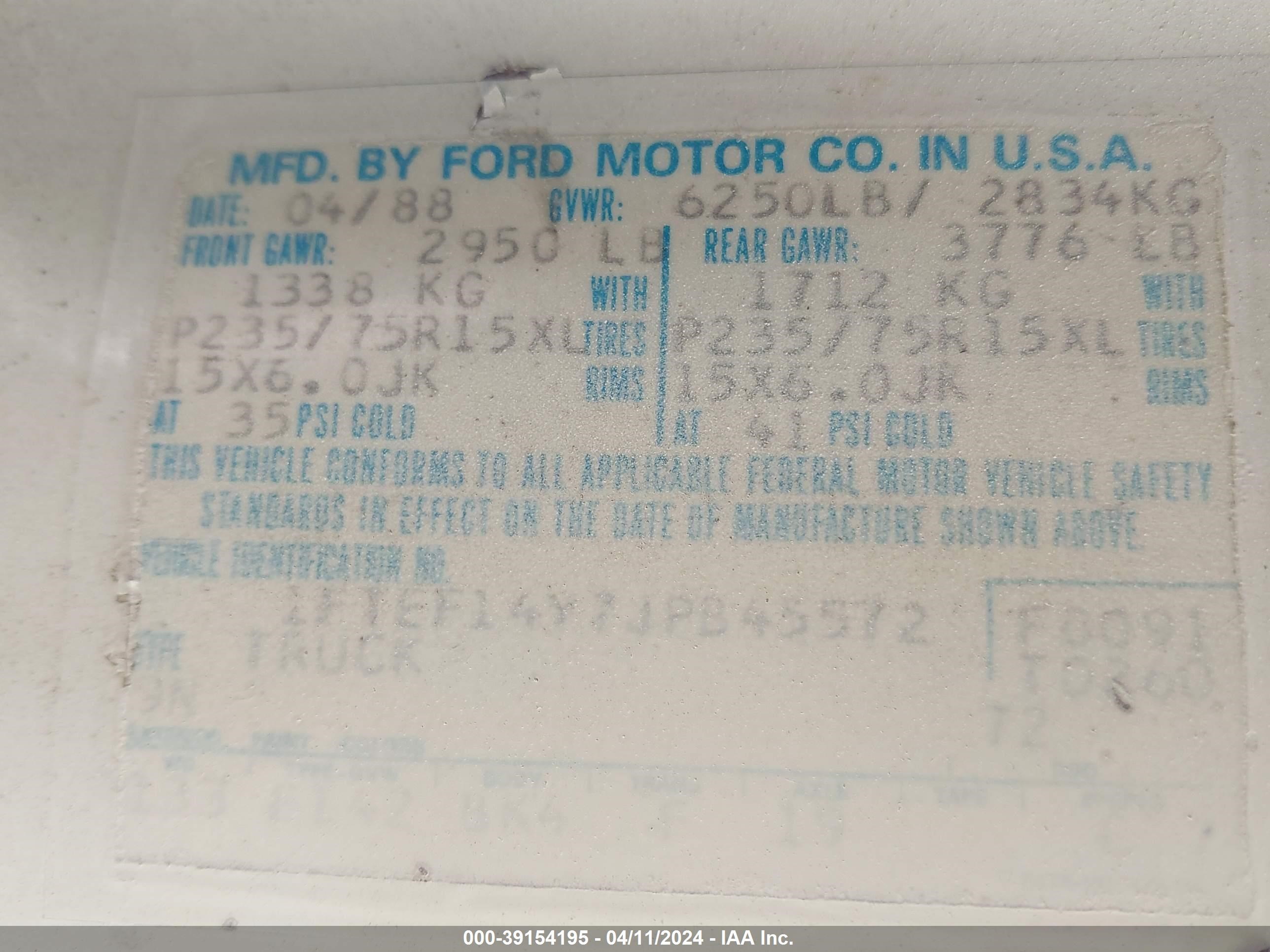 Photo 8 VIN: 1FTEF14Y7JPB45572 - FORD F-150 