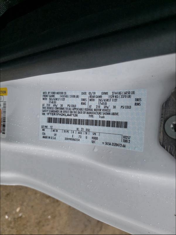 Photo 9 VIN: 1FTER1FH2KLA47126 - FORD RANGER SUP 