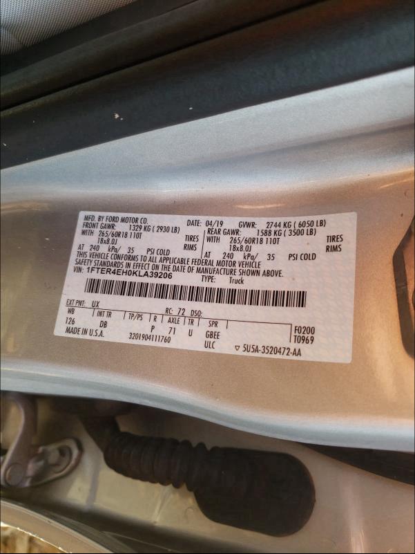 Photo 9 VIN: 1FTER4EH0KLA39206 - FORD RANGER SUP 