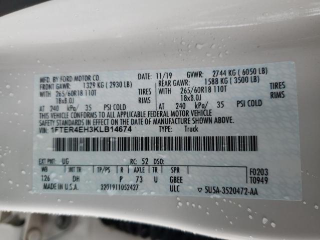 Photo 12 VIN: 1FTER4EH3KLB14674 - FORD RANGER 