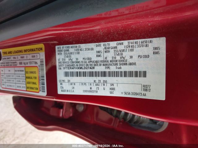 Photo 8 VIN: 1FTER4FHXMLD27428 - FORD RANGER 