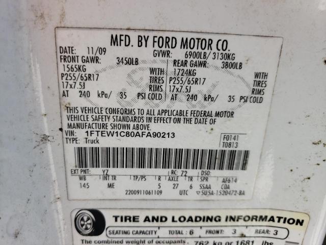 Photo 11 VIN: 1FTEW1C80AFA90213 - FORD F150 SUPER 