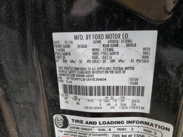 Photo 9 VIN: 1FTEW1C81AFB39404 - FORD F150 SUPER 