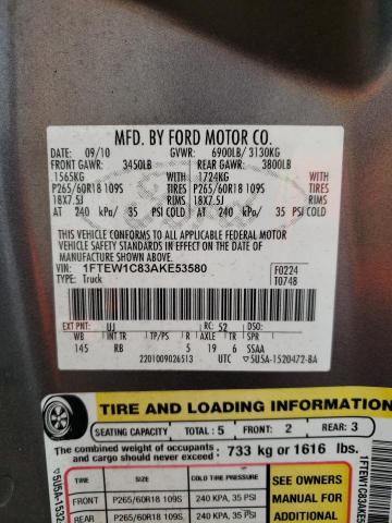 Photo 11 VIN: 1FTEW1C83AKE53580 - FORD F150 SUPER 