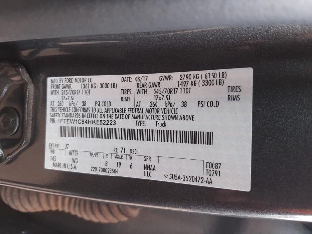 Photo 9 VIN: 1FTEW1C84HKE52223 - FORD F150 SUPER 